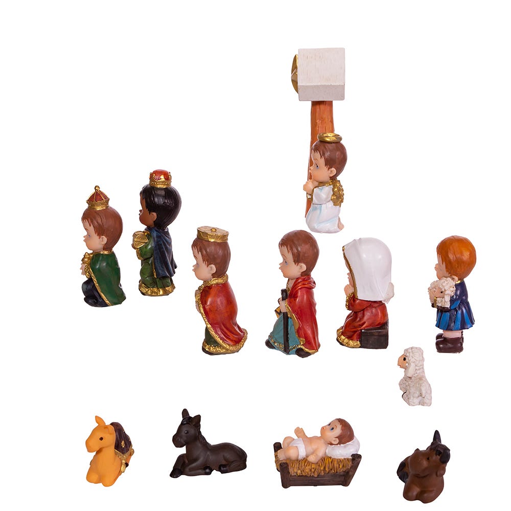 Kurt Adler 1.6-4.5" Children's Nativity, 13-Piece Set